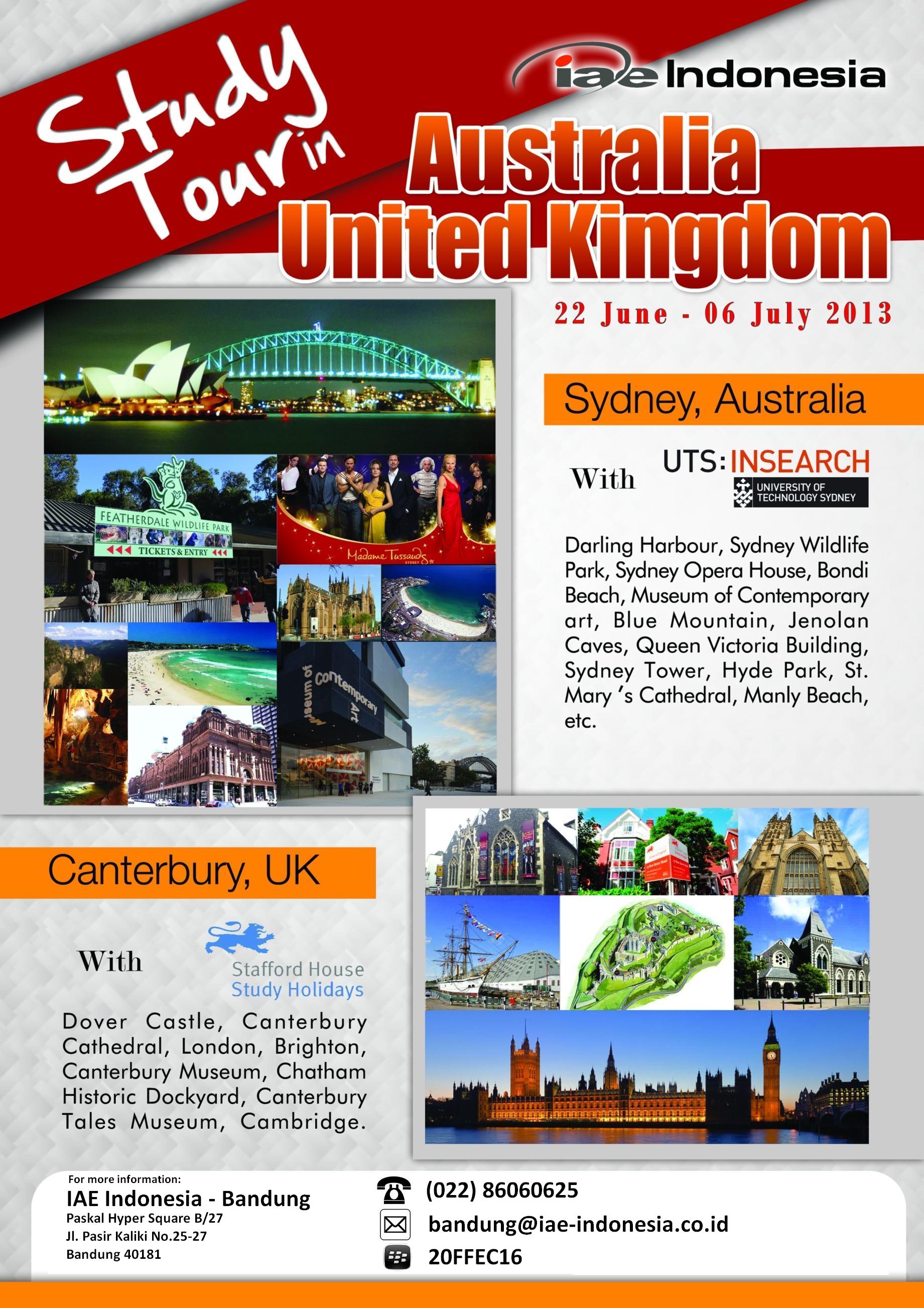 Poster Study Tour Bandung Activities Sydney